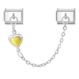 Italiaanse charm armband component met hart hanger en schakelketting van roestvrij staal