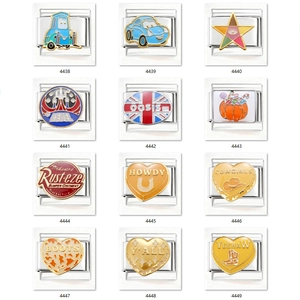 Italienische Charm-Armbandglieder aus Edelstahl mit Disney Cars und Western-Motiven