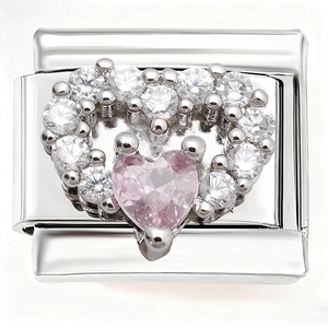 DIY Stainless Steel Italian Charms Bracelet Links Heart Butterfly Flower Cat Mouse Zirconia Jewelry For Women