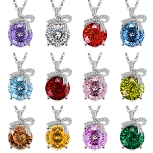 S925 Sterling Zilveren Strikkettingen met 12 kleuren ronde geslepen edelstenen