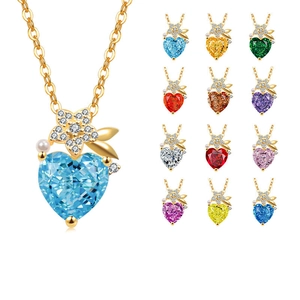 925 Sterling Silver Heart Zirconia Pendant Necklace For Women Elegant Flower Artificial Pearl Decor Gold Silver Plated Jewelry Gift