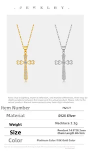 Detail specifications of S925 sterling silver cross necklaces in gold and platinum finishes