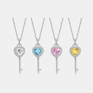 925 Sterling Zilveren Hart Sleutel Hanger Alleen Zonder Ketting Met Zirkonia Ingelegde Luxe Sieraden Voor Vrouwen