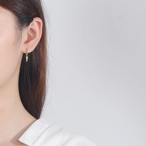 Elegante S925 sterling zilveren goud vergulde oorringen met micro-gepavette spikes