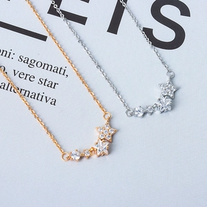 Collane in argento S925 con stelle e zirconi brillanti nelle varianti oro e argento