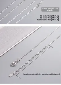 Detalle de la cadena de plata S925 con extensión y sellos de contraste oficiales