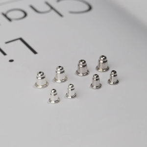 Set of 8 S925 sterling silver bullet clutch earring backs with smooth polished finish