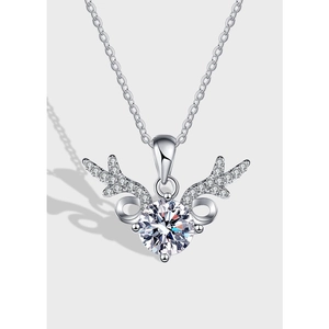 925 Sterling Silver Necklace With Moissanite Reindeer Antler Pendant Romantic Jewelry For Women Valentine Day Gift Accessories