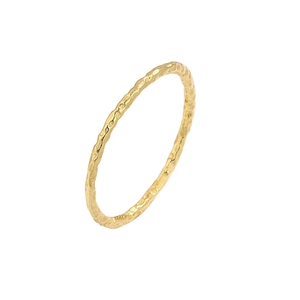 Minimalist S925 sterling silver thin ring with gold hammered texture for women