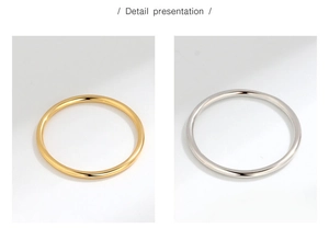 Detailed macro view of minimalist S925 sterling silver rings in gold and silver finishes