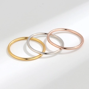Minimalist S925 sterling silver polished stackable rings in gold, silver and rose gold