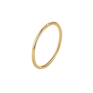 Minimalist S925 sterling silver thin ring with polished gold finish and smooth surface