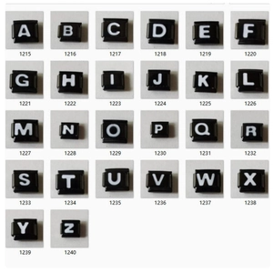 Italian charm bracelet links set with black and white A-Z alphabet in stainless steel