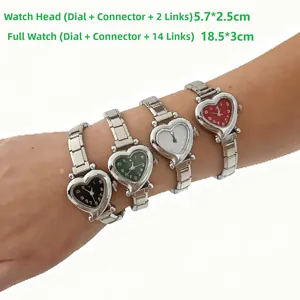 Spécifications de taille pour montre cadran coeur avec bracelet métal de 18,5 cm