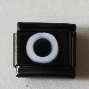 Italiaanse bedelarmband schakel met zwarte coating en witte cirkel voor armbanden