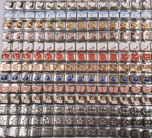 Moduli per charm italiani in acciaio inossidabile con icone smaltate per bracciali fai-da-te