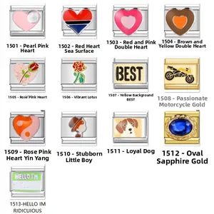 Edelstahl Italienisches Charm Modulares Armband Glieder Für DIY Schmuckherstellung Emaille Tropföl Herz Blume Tier Best Buchstabe Charms