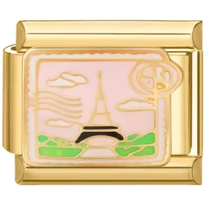 Mode Edelstahl Italienische Modulare Charm Links Für DIY Armband Gold Silber Emaille Herz Schmetterling Frieden Muster Schmuck Zubehör Für Damen