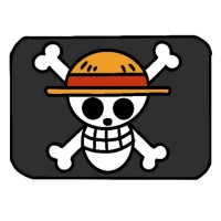 Detailed close-up of the modular One Piece straw hat skull charm for DIY bracelets