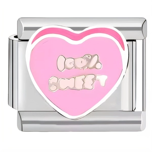 Bracciale Componibile Italian Charm Link in Acciaio Inossidabile Smalto Cuore Lettera Fai da Te Maglie Gioielli Donna Regalo