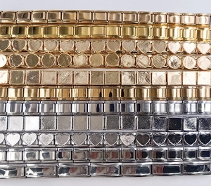 Maglie modulari in acciaio inossidabile oro e argento per bracciali personalizzati