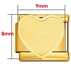 Maglie Italian Charm in Acciaio Inossidabile Per Bracciale Modulare DIY Foto Accessori per Gioielli Oro Argento Cuore Quadrato