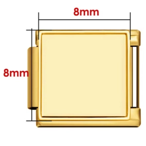 Maglia modulare 8mm in acciaio inossidabile dorato per bracciale italiano fai-da-te