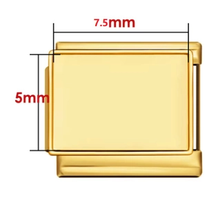 Dettaglio maglia componibile Italian Charm oro 7,5x5mm con slot di attacco laterali