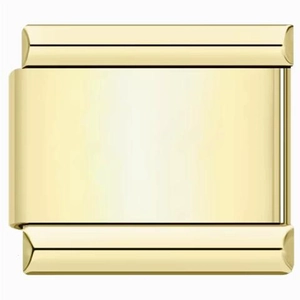 Dettaglio di un modulo in acciaio inossidabile dorato per bracciali componibili italiani