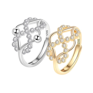 Bagues infini tressées en argent 925 doré et argenté avec de petits oxydes de zirconium