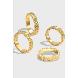 Minimalist 925 Sterling Silver Ring For Women Men Hammered Crushed Ice Texture Adjustable Open Ring Gold Silver Plated Jewelry