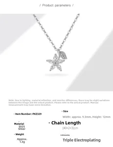 Détails du pendentif fleur de cerisier en argent S925 avec zircons scintillants