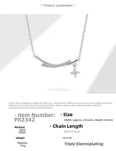 Detaillierte Spezifikationen der S925 Sterling Silber Sternenkette mit Pave-Anhänger