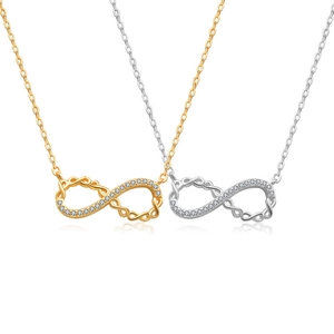Elegante S925 Sterlingsilber Unendlichkeit Anhänger Halskette Für Damen Zirkonia Eingelegt Möbiusband Kette Modeschmuck Geschenk