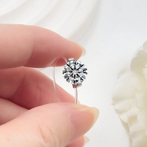 S925 Sterlingsilber Moissanit Ring Für Damen Design Luxus Meerjungfrau Tränen Zirkonia Unsichtbare Angelschnur Schmuck Ring