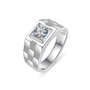 Detail shot of men's S925 sterling silver ring showing the inner material hallmark