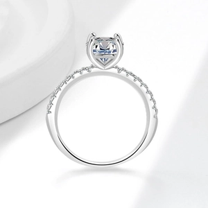 Elegant 925 sterling silver ring featuring a large square-cut moissanite stone