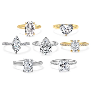 Anelli in argento sterling S925 con vari tagli di zirconi scintillanti in oro e argento