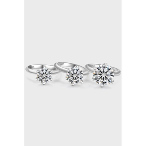 S925 Sterling Zilver Moissanite Ring Vrouwen Klassieke Zespootzetting Verlovingsring Briljant Geslepen Moissanite Sieraden D Kleur