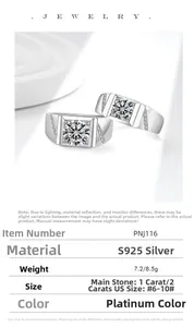 Macro detail of S925 sterling silver men's ring featuring a 1ct or 2ct moissanite center
