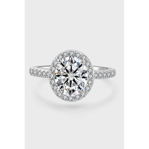 Bague Halo en Argent Sterling 925 pour Femme Taille Ovale Ronde Moissanite Zircone Bague de Fiançailles Bijoux de Luxe Cadeau