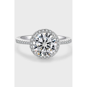 925 Sterling Silver Round Moissanite Halo Ring Classic Zirconia Engagement Wedding Finger Ring Jewelry Gift For Women