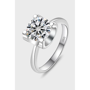 Klassieke 925 Sterling Zilver Moissaniet Ring Rond Briljant Geslepen D Kleur VVS1 Bullhead Zetting Verlovingsring Bruiloft Vrouwen Sieraden
