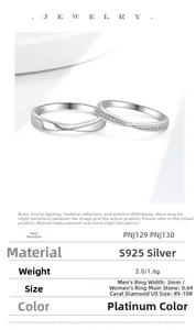 Detailansicht der S925 Sterlingsilber Partnerringe mit Kordeldesign und Moissanit-Stein