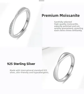 Detailansicht des S925 Sterlingsilber-Moissanit-Rings mit eingraviertem Siegel