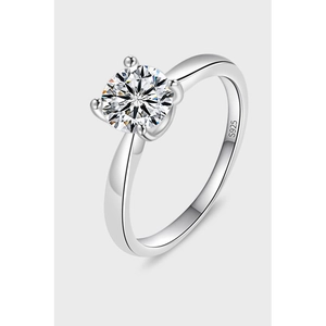 Bague Moissanite Classique en Argent Sterling 925 pour Femme Coupe Brillante Ronde Zircone Solitaire Mariage Bijoux de Fiançailles
