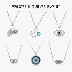 Collier en Argent Sterling 925 Avec Mauvais Œil Pour Femme Zircone Pendentif Main De Fatima Collier Luxe Léger Bijoux Style Ethnique Cadeau