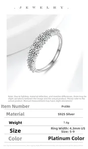 Detail view of S925 sterling silver band ring with 4.3mm width and pavé cubic zirconia