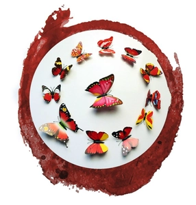 Lot de 12 papillons 3D colorés en PVC avec textures réalistes pour décoration murale