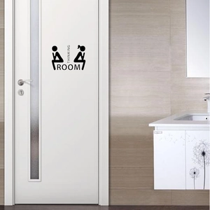 Thinking Room Toilet Sticker Funny Bathroom Wall Decor Removable PVC Silhouette Door Decal Waterproof Restroom Sign Home Decoration